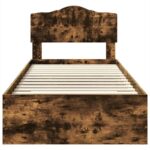 vidaXL Rám postele so zásuvkou Dymová dub 75 x 190 cm Kompozitné drevo – Obrázok 7