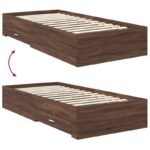 vidaXL Rám postele so zásuvkou Hnedý dub 70 x 190 cm Kompozitné drevo – Obrázok 12