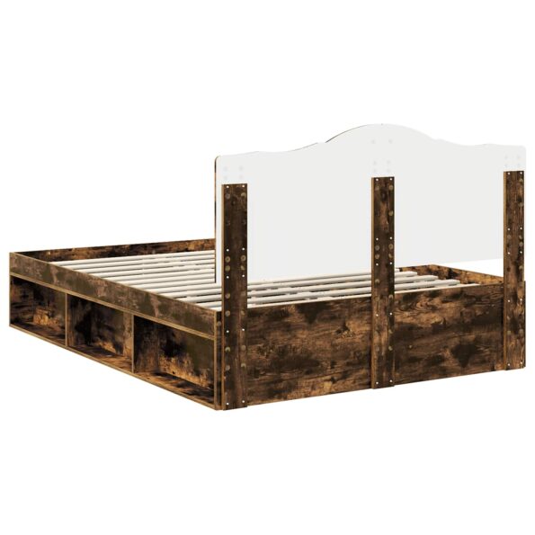 vidaXL Rám postele Dymová dub 150 x 200 cm Masívne borovicové drevo – Obrázok 9