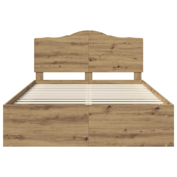 vidaXL Rám postele s čelnou doskou Remeselnícky dub 140 x 190 cm – Obrázok 7
