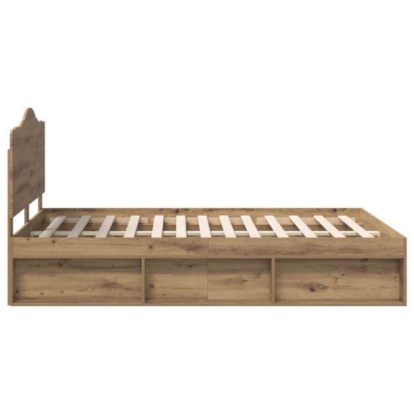 vidaXL Rám postele s čelnou doskou Remeselnícky dub 140 x 190 cm – Obrázok 8