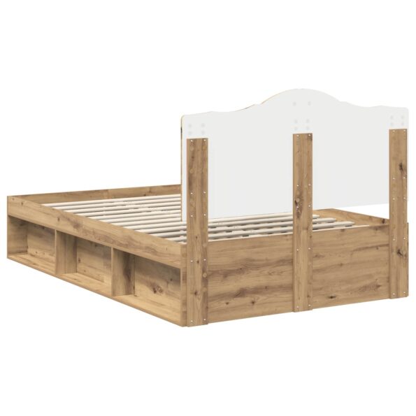 vidaXL Rám postele s čelnou doskou Remeselnícky dub 120 x 200 cm – Obrázok 9