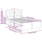 vidaXL Rám postele s čelnou doskou Remeselnícky dub 120 x 190 cm – Obrázok 13