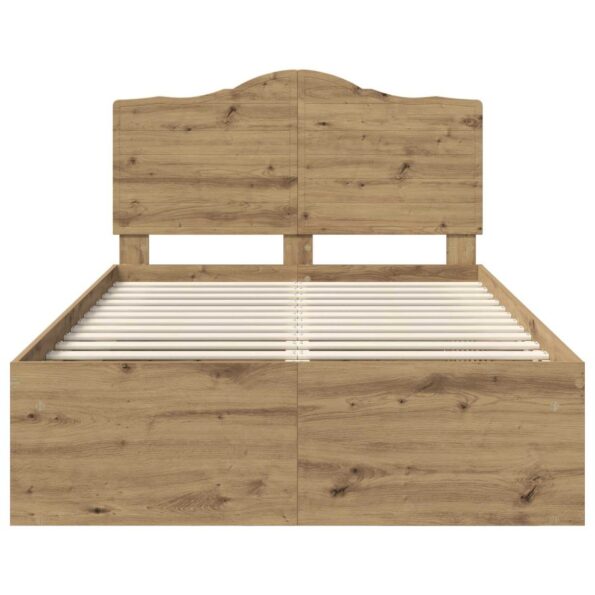 vidaXL Rám postele s čelnou doskou Remeselnícky dub 120 x 190 cm – Obrázok 7