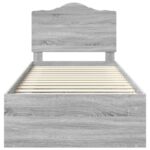 vidaXL Rám postele Sivý Sonoma 90 x 200 cm Masívne borovicové drevo – Obrázok 7