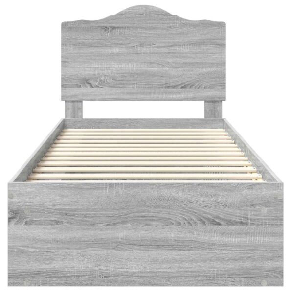 vidaXL Rám postele Sivý Sonoma 90 x 200 cm Masívne borovicové drevo – Obrázok 7