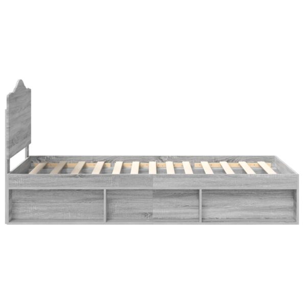 vidaXL Rám postele Sivý Sonoma 90 x 200 cm Masívne borovicové drevo – Obrázok 8
