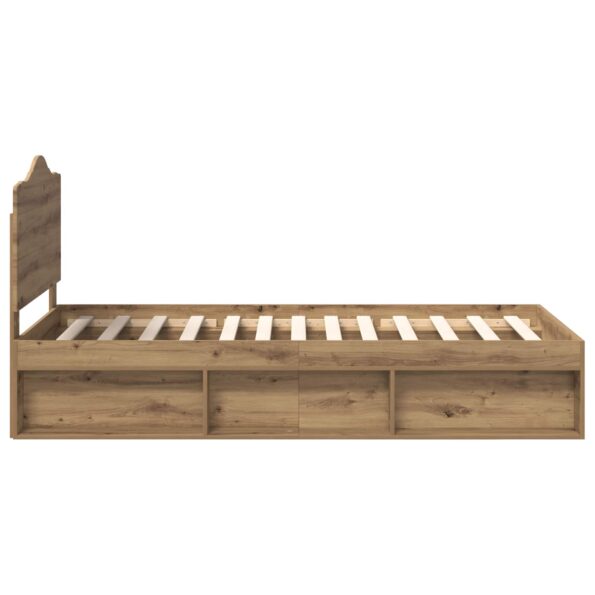vidaXL Rám postele s čelnou doskou Remeselnícky dub 75 x 190 cm – Obrázok 8