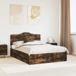 vidaXL Rám postele Údený Dub 150 x 200 cm Inžinierske drevo