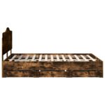 vidaXL Rám postele Údený Dub 150 x 200 cm Inžinierske drevo – Obrázok 4