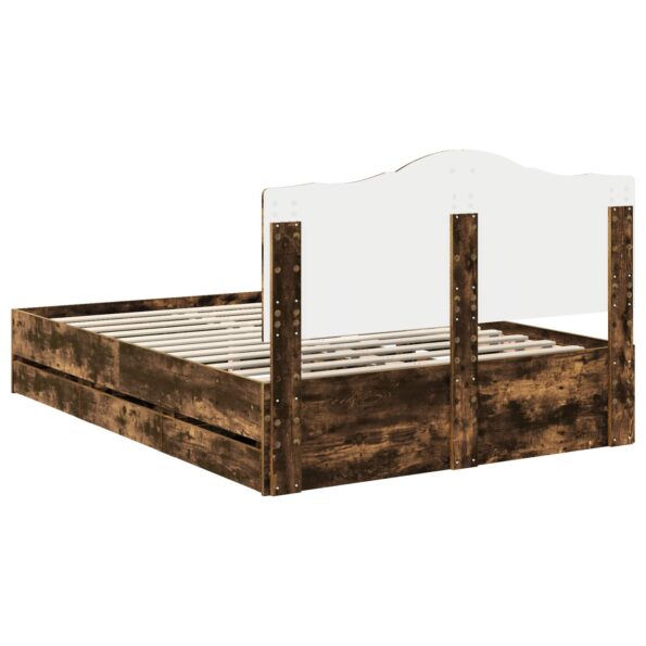vidaXL Rám postele Údený Dub 150 x 200 cm Inžinierske drevo – Obrázok 5