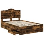 vidaXL Rám postele Dymová dub 135 x 190 cm Inžinierske drevo – Obrázok 5