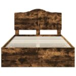 vidaXL Rám postele Dymová dub 135 x 190 cm Inžinierske drevo – Obrázok 8