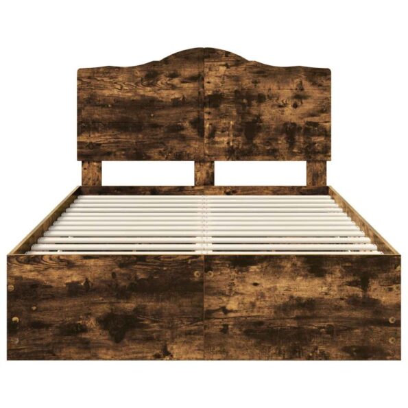 vidaXL Rám postele Dymová dub 135 x 190 cm Inžinierske drevo – Obrázok 8