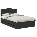 vidaXL Rám postele so zásuvkou Čierna 120 x 190 cm Inžinierske drevo – Obrázok 2