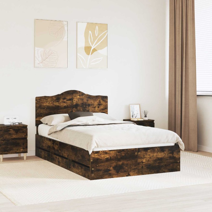 3413440_1.jpg vidaXL Rám postele Údený Dub 120 x 190 cm Inžinierske drevo – Obrázok 1