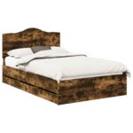 vidaXL Rám postele Údený Dub 120 x 190 cm Inžinierske drevo – Obrázok 2