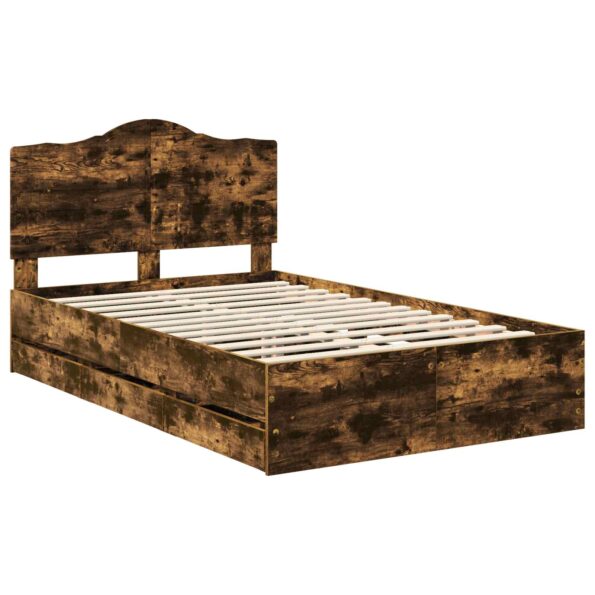 vidaXL Rám postele Údený Dub 120 x 190 cm Inžinierske drevo – Obrázok 4