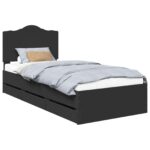 vidaXL Rám postele so zásuvkou Čierna 100 x 200 cm Inžinierske drevo – Obrázok 2