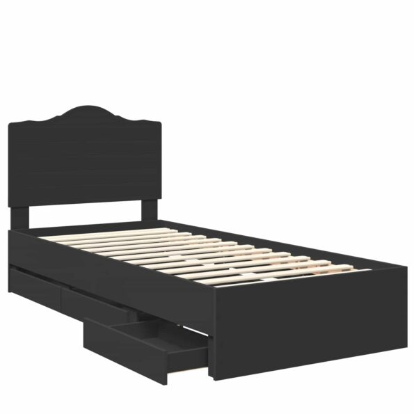 vidaXL Rám postele so zásuvkou Čierna 100 x 200 cm Inžinierske drevo – Obrázok 4