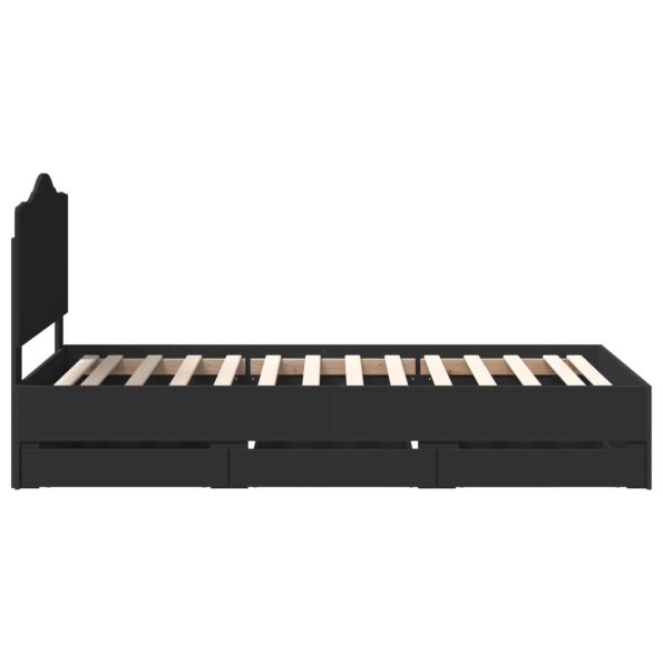 vidaXL Rám postele so zásuvkou Čierna 100 x 200 cm Inžinierske drevo – Obrázok 7