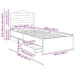 vidaXL Rám postele so zásuvkou Čierna 100 x 200 cm Inžinierske drevo – Obrázok 9