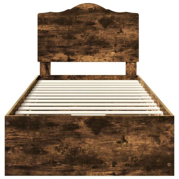 vidaXL Rám postele Dymová dub 90 x 190 cm Inžinierske drevo – Obrázok 8