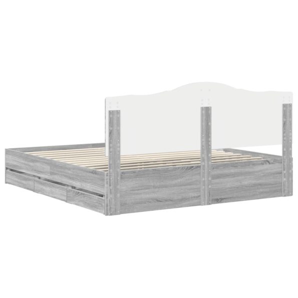 vidaXL Úložná posteľ Sivý Sonoma 200 x 200 cm Kompozitné drevo – Obrázok 10