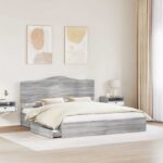 vidaXL Úložná posteľ Sivý Sonoma 200 x 200 cm Kompozitné drevo – Obrázok 3