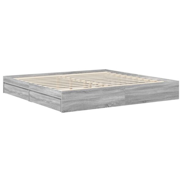 vidaXL Úložná posteľ Sivý Sonoma 200 x 200 cm Kompozitné drevo – Obrázok 6