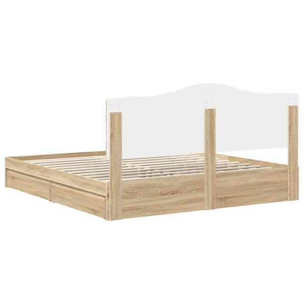 vidaXL Úložná posteľ Sonoma dub 180 x 200 cm Kompozitné drevo – Obrázok 10