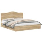 vidaXL Úložná posteľ Sonoma dub 180 x 200 cm Kompozitné drevo – Obrázok 2