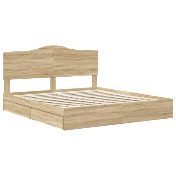 vidaXL Úložná posteľ Sonoma dub 180 x 200 cm Kompozitné drevo – Obrázok 4