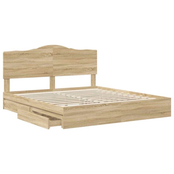vidaXL Úložná posteľ Sonoma dub 180 x 200 cm Kompozitné drevo – Obrázok 5
