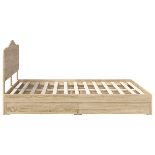 vidaXL Úložná posteľ Sonoma dub 180 x 200 cm Kompozitné drevo – Obrázok 9