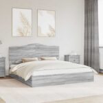 vidaXL Úložná posteľ Sivý Sonoma 180 x 200 cm Kompozitné drevo