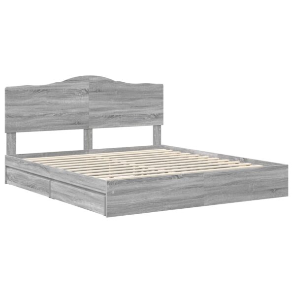 vidaXL Úložná posteľ Sivý Sonoma 180 x 200 cm Kompozitné drevo – Obrázok 4