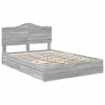vidaXL Úložná posteľ Sivý Sonoma 160 x 200 cm Kompozitné drevo – Obrázok 4