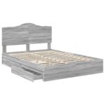vidaXL Úložná posteľ Sivý Sonoma 160 x 200 cm Kompozitné drevo – Obrázok 5