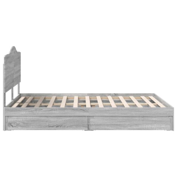 vidaXL Úložná posteľ Sivý Sonoma 160 x 200 cm Kompozitné drevo – Obrázok 9