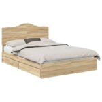 vidaXL Úložná posteľ Sonoma dub 150 x 200 cm Kompozitné drevo – Obrázok 2