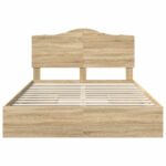 vidaXL Úložná posteľ Sonoma dub 150 x 200 cm Kompozitné drevo – Obrázok 8
