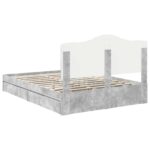 vidaXL Rám postele Betónová šedá 150 x 200 cm Kompozitné drevo – Obrázok 10