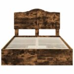 vidaXL Rám postele Dymová dub 135 x 190 cm Kompozitné drevo – Obrázok 8