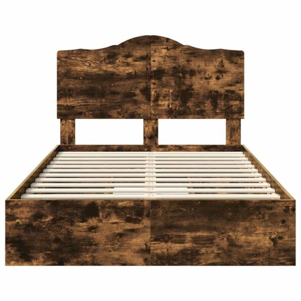vidaXL Rám postele Dymová dub 135 x 190 cm Kompozitné drevo – Obrázok 8