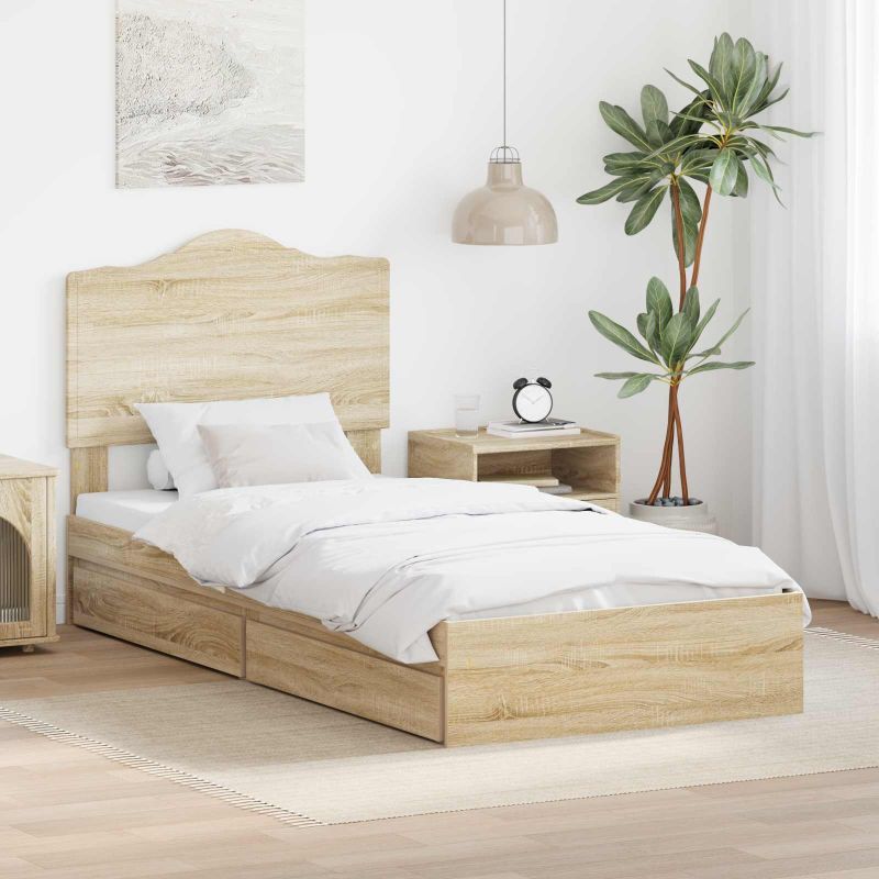 3413536_1.jpg vidaXL Úložná posteľ Sonoma dub 100 x 200 cm Kompozitné drevo – Obrázok 1