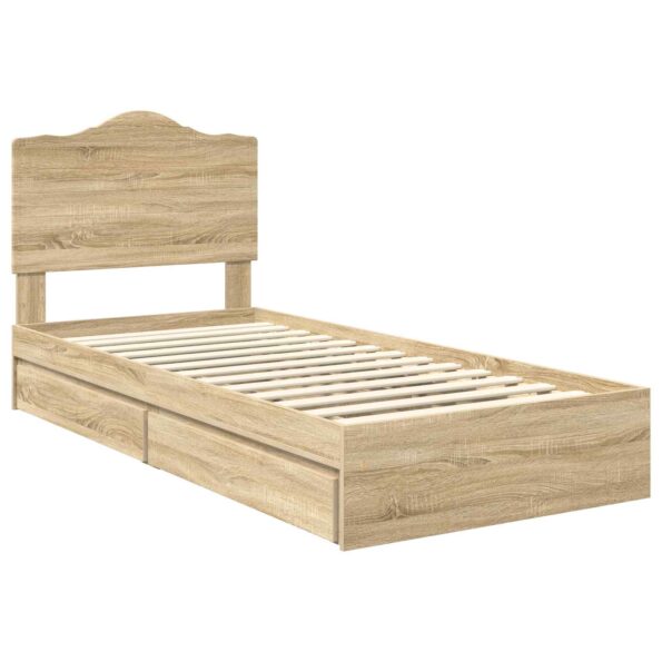 vidaXL Úložná posteľ Sonoma dub 100 x 200 cm Kompozitné drevo – Obrázok 4