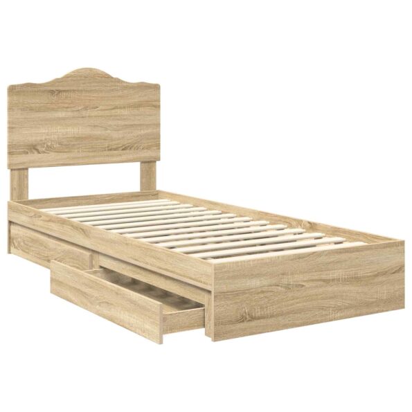 vidaXL Úložná posteľ Sonoma dub 100 x 200 cm Kompozitné drevo – Obrázok 5