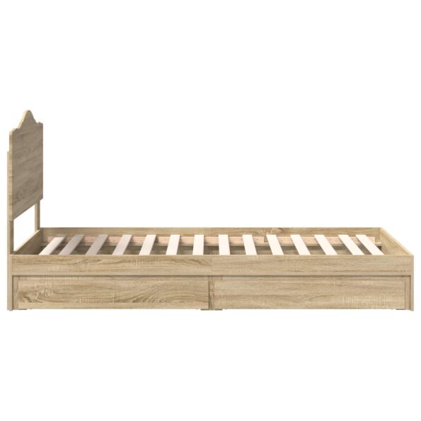 vidaXL Úložná posteľ Sonoma dub 100 x 200 cm Kompozitné drevo – Obrázok 9