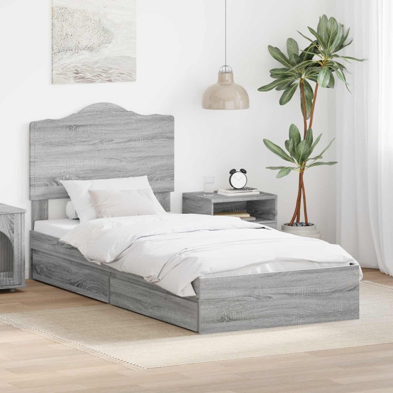 3413546_1.jpg vidaXL Úložná posteľ Sivý Sonoma 90 x 200 cm Kompozitné drevo – Obrázok 1